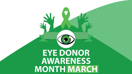Eye Donor Awareness Month march  web banner design illustration 