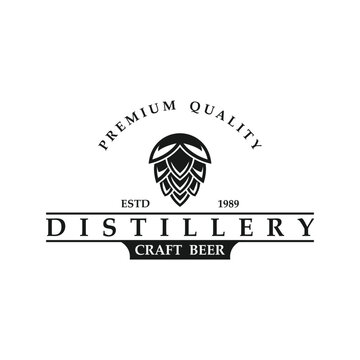 Vintage retro craft brewery logo design