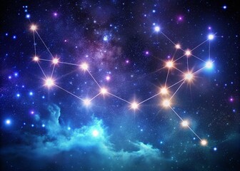 Fototapeta premium Cancer Constellation Night Sky Astrophotography - Celestial Starscape with Copy Space