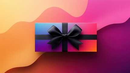 A sleek, modern gift voucher mockup, featuring a gradient design and vibrant colors, ready to be personalized with the recipient is name and the business logo.