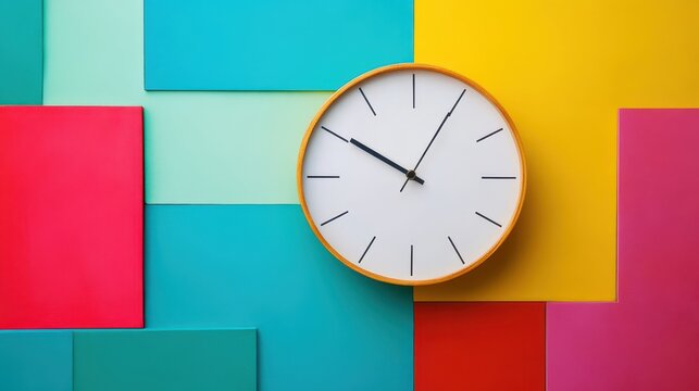 Clock with segmented time blocks, visualizing structured and optimized scheduling