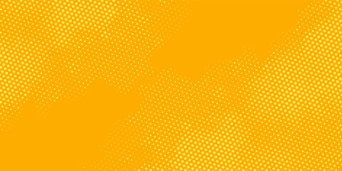 Yellow halftone pattern. Retro comic gradient background. Bright orange pixelated dotted texture overlay. Cartoon pop art