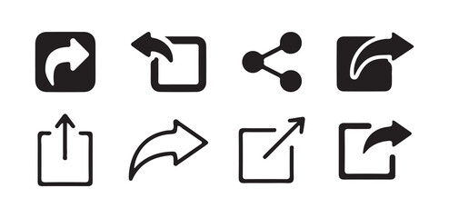 Share icon set.arrows Symbol Share Link for Web Site Icon. Send Data Sign. black vector icon. vector illustration eps 10.