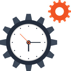 Time Management flat web icon concept