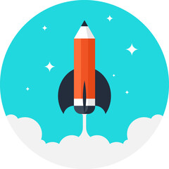 discover flat web icon concept