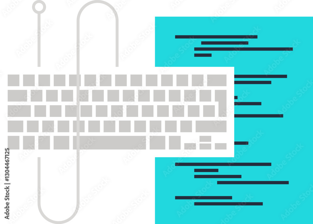 Wall mural program coding flat web icon concept