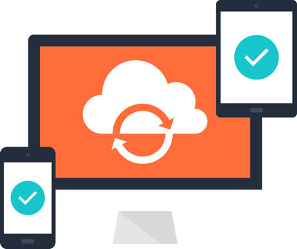 Sync Concept flat web icon concept