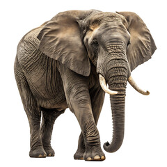 Majestic Elephant, Isolated on White Background
