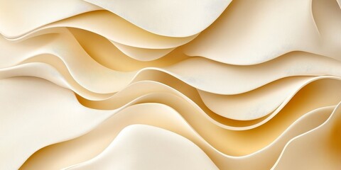 Obraz premium Abstract Seamless Yellow Wave Pattern, 3D Low Profile, Elegant Monochromatic Minimalist Design
