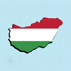 Hungari map Design Vector illustration graphic 