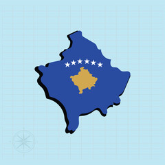 Kosovo map Design Vector illustration graphic 