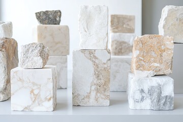 Elegant arrangement of natural stones showcasing unique textures