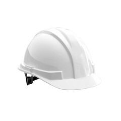 Fototapeta premium This visual displays a white safety helmet designed for use in construction and other safety-sensitive environments, ideal for workers.