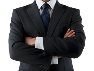 Professional Businessman in Elegant Suit with Crossed Arms Portrait