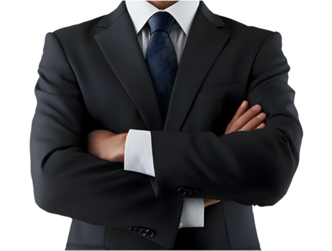 Professional Businessman in Elegant Suit with Crossed Arms Portrait