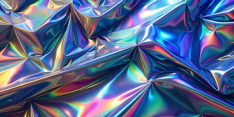 Abstract holographic foil background showcasing vibrant colors and dynamic textures in a contemporary digital art style background, wallpaper, foil graphics, colors, AI, cover,