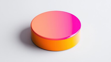Fototapeta premium A vibrant round sticker mock-up, its glossy surface ready to be adorned with a custom design, rests on a pristine white background, awaiting its moment to capture attention.