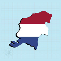 Netherland map Design Vector illustration graphic 