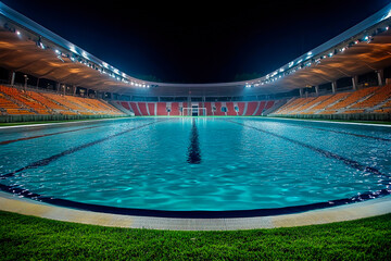  Illuminated Olympic Swimming Pool..
