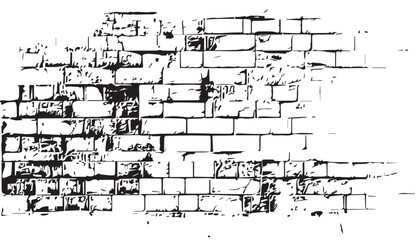 Black and white grunge Brick wall. Grunge background. Vector illustration. Brick Wall Texture With Distressed Grunge Pattern. © shazam