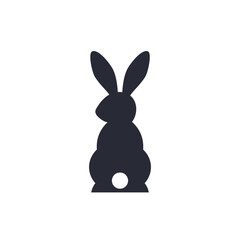 Stylized Rabbit Icon. Minimalist Bunny Logo Design. Vector Animal Illustration.