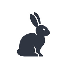 Stylized Rabbit Icon. Minimalist Bunny Logo Design. Vector Animal Illustration.