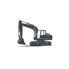 Powerful Excavator Machine Illustration Digger Construction Equipment Heavy Machinery Industry