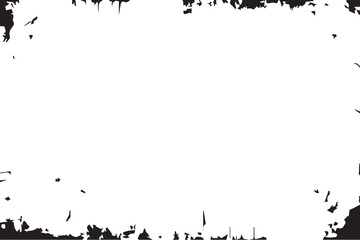 Obraz premium Grunge border vector background. Black grunge texture border frame over white. Abstract overlay. Dirty and damaged backdrop. Grunge Frame. 