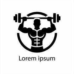 Fitness logo template flat style