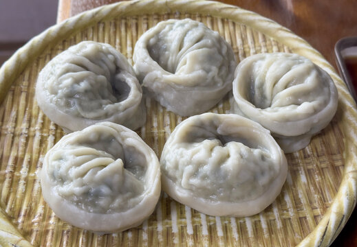 Korean huge dumpling mandu top view