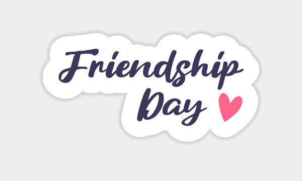 Fototapeta Vector typographic design happy Friendship Day. Modern handwritten calligraphy. Inspiring inscriptions about friendship. Greeting cards, posters, T-shirts happy Friendship Day.