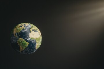 Fototapeta premium stunning depiction of Earth illuminated by soft light, showcasin
