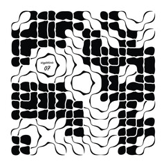 Wiggle Blocks Series_Positive - Pattern 07. A unique, original, completely random and unparalleled pattern design.