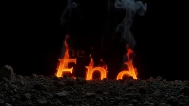 the end text end screen animation video