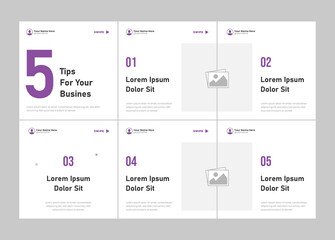 Microblog carousel slides template for social media. Tips sharing Instagram carousel template or LinkedIn carousel banner post © Tarek Digital