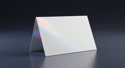 Iridescent Blank Card, Modern, Minimalist with Rainbow Effect