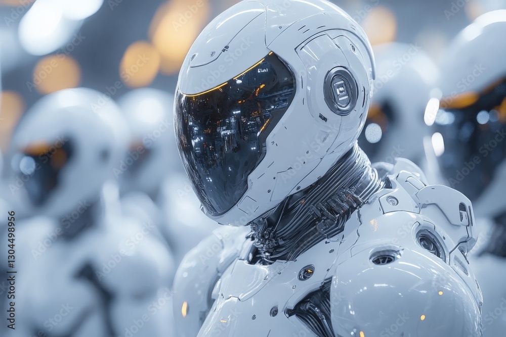 Leinwandbilder robotic figures stand in a futuristic environment showcasing advanced technology and design in a sea