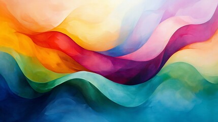 Colorful abstract waves, digital art, vibrant background, design element