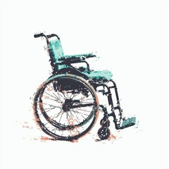 Obraz premium A wheelchair, intended to provide mobility support and accessibility, is set against a clean and transparent background, with the wheelchair itself isolated