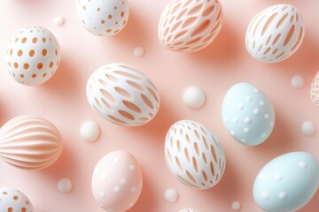 Fototapeta premium Modern geometric easter eggs arrangement for festive decor inspiration