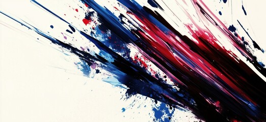 Abstract explosion of colors with dynamic brush strokes and splashes