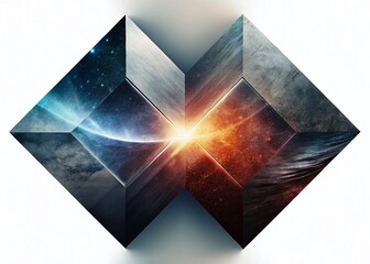 Dark, Light & Gradient Brushed Metal Textures: Double Exposure Abstract Background Stock Photo