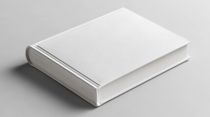 Fototapeta premium A minimalist mockup, showcasing a pristine white cover adorned with subtle embossed text, promising a captivating journey into a literary realm.