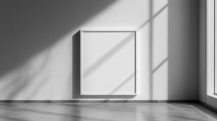 A stark white frame, devoid of embellishment yet exuding an understated elegance, stands ready to frame your artwork or message, offering an unobtrusive yet impactful presentation.