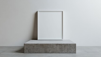 A stark white frame, devoid of embellishment yet exuding an understated elegance, stands ready to frame your artwork or message, offering an unobtrusive yet impactful presentation.