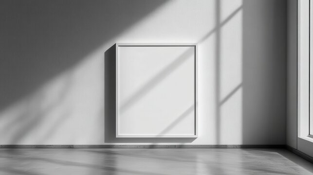 A stark white frame, devoid of embellishment yet exuding an understated elegance, stands ready to frame your artwork or message, offering an unobtrusive yet impactful presentation.