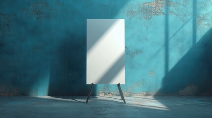 A striking black and white X stand banner mock up against a vibrant blue background, ready to be customized with your logo or message, showcasing a modern and impactful design.