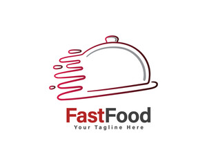 dish move fast food delivery service logo design template
