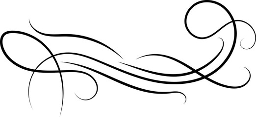 Vintage Filigree Swirls, calligraphy font style Decorative Elements, Text Ornaments curly thin line swings swashes, Flourishes Swirls, text divider, flourish Swirl ornament stroke, scroll design

