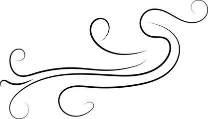 Obraz premium Vintage Filigree Swirls, calligraphy font style Decorative Elements, Text Ornaments curly thin line swings swashes, Flourishes Swirls, text divider, flourish Swirl ornament stroke, scroll design